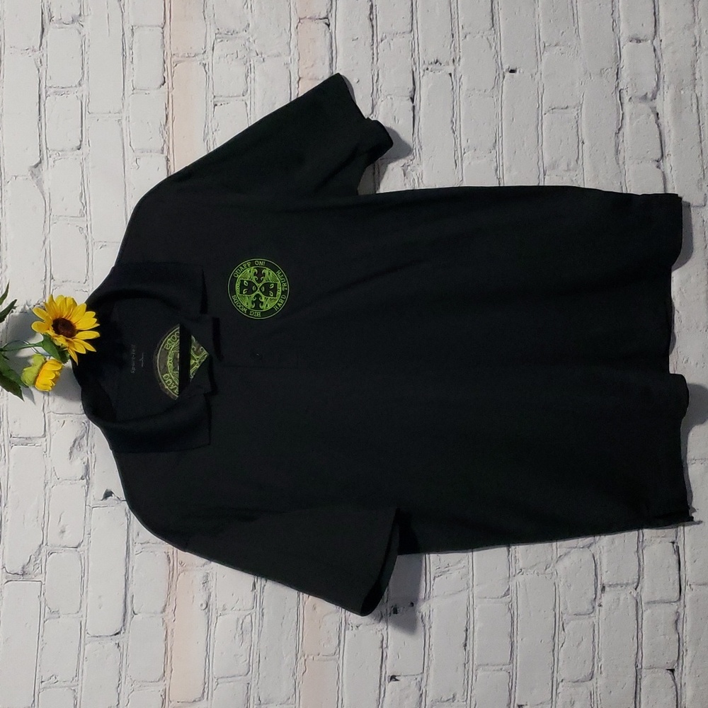 Sport-Tek short sleeve polo "Big Woods" Sz L black green